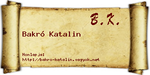 Bakró Katalin névjegykártya