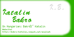 katalin bakro business card